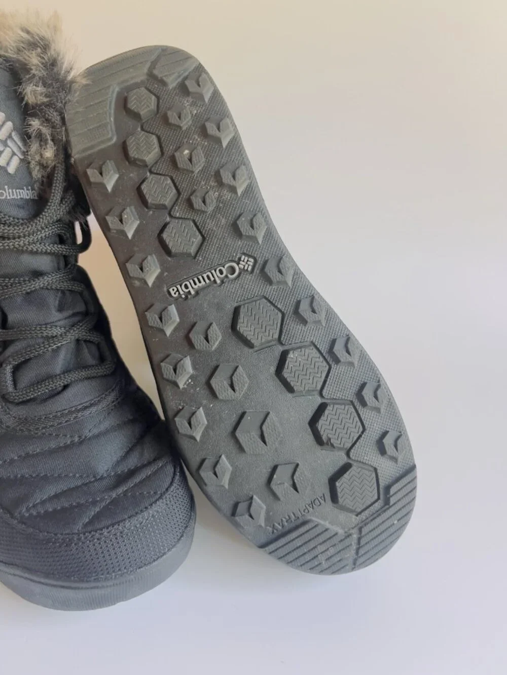 Columbia Minx Mid II Omni-Heat Winter Boots Black Faux Fur Women’s Size 7